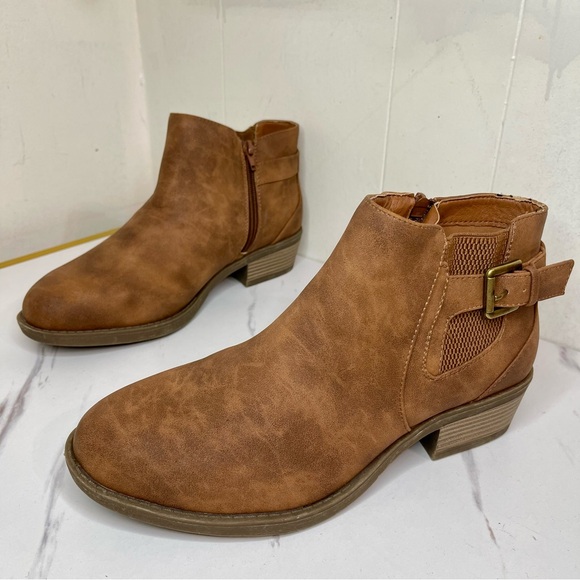 Lane Bryant Shoes - Lane Bryant Brown DreamCloudRugged Side-Buckle Ankle Bootie Sz 10.5 Wide Width